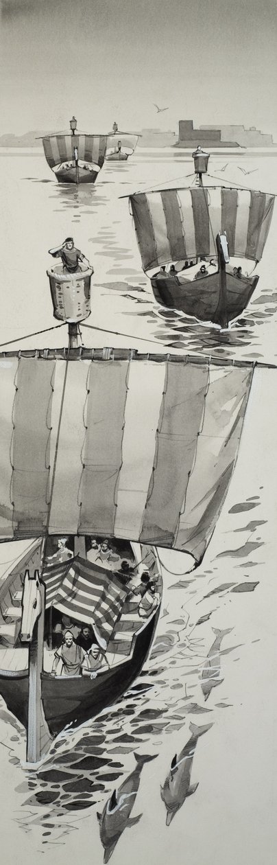 Fenícios (guache sobre papel) de Angus McBride