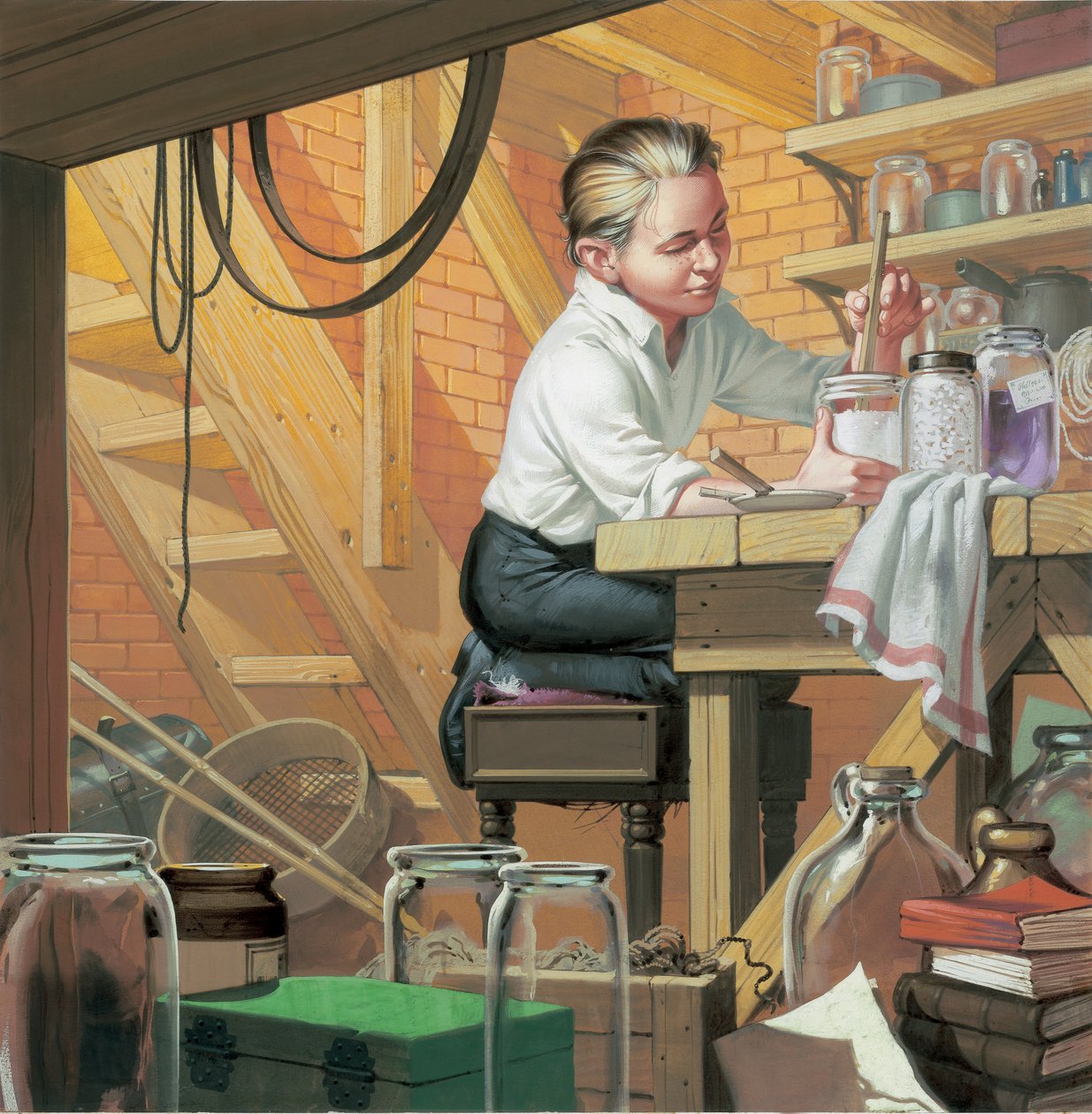 Thomas Alma Edison (1847-1931) (guache sobre papel) de Angus McBride