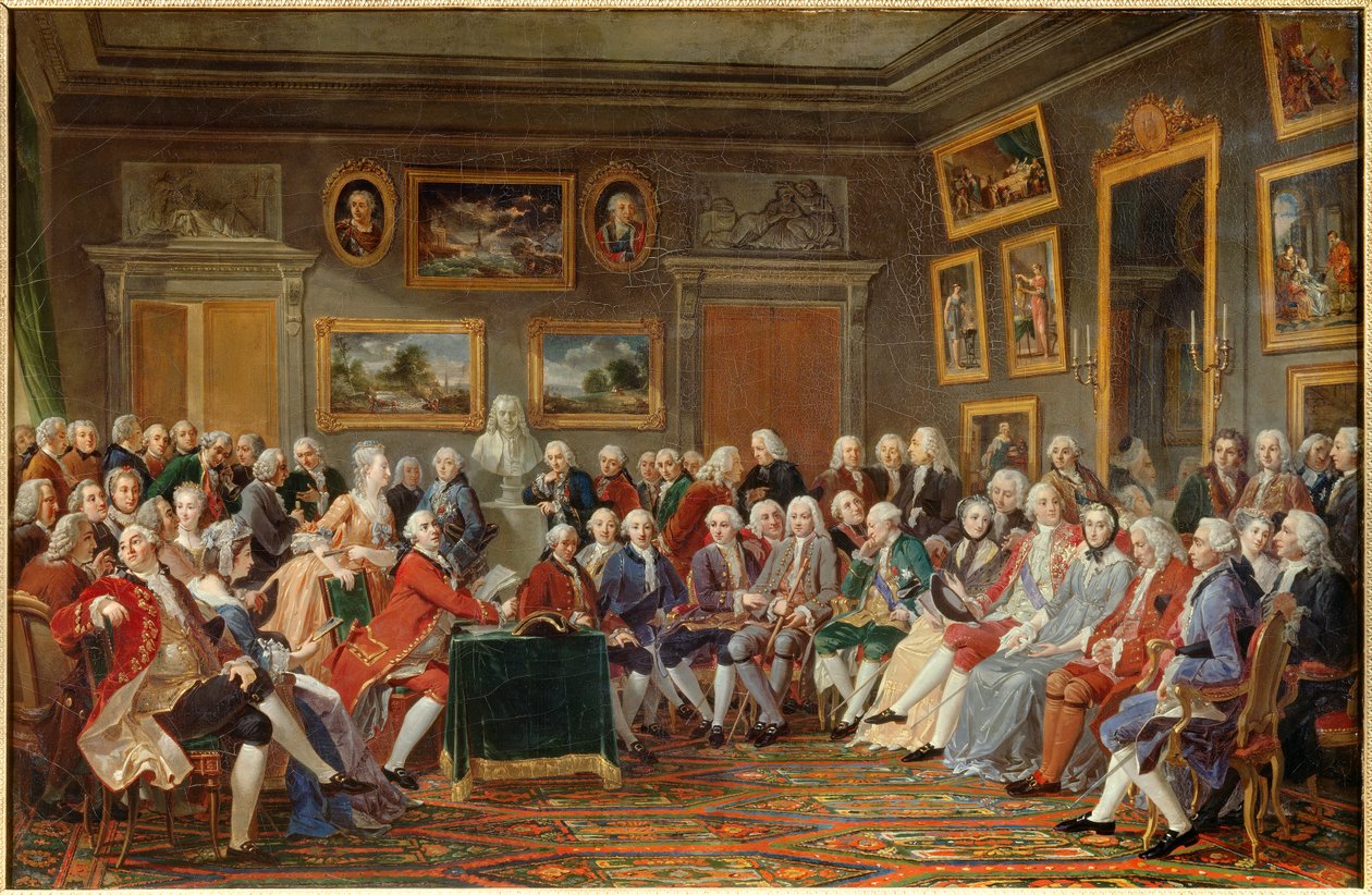 O salão da Madame Geoffrin de Anicet Charles Lemonnier