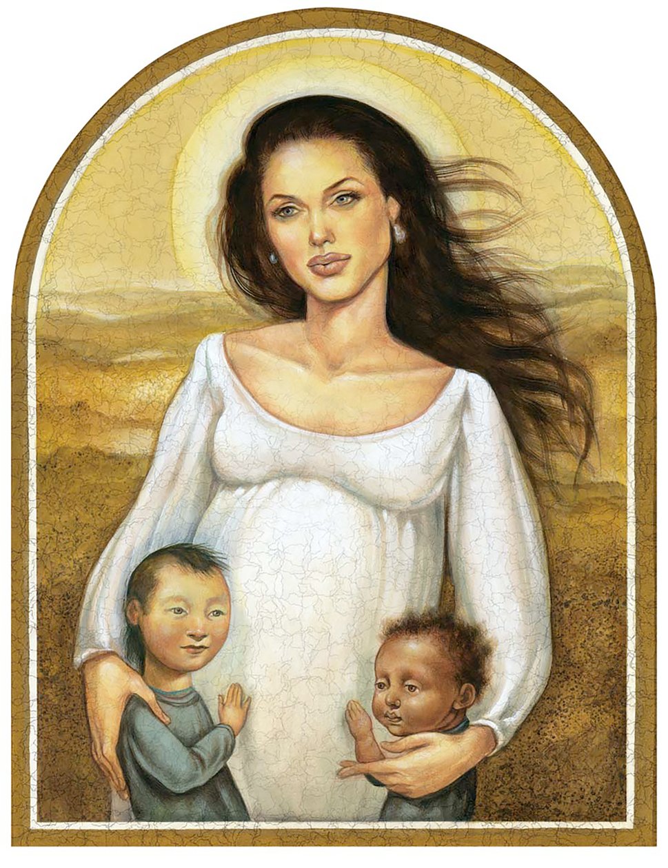 Angelina Jolie, 2004 (acrílico sobre placa de ilustração) de Anita Kunz
