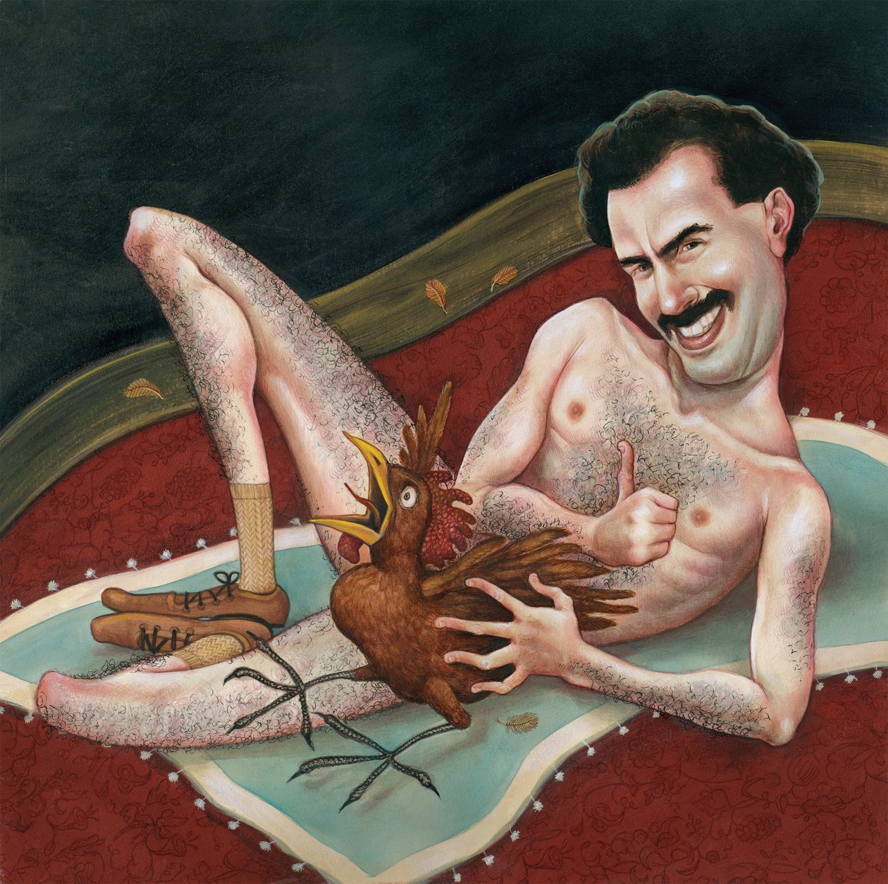 Borat, 2006 (acrílico sobre cartão de ilustração) de Anita Kunz