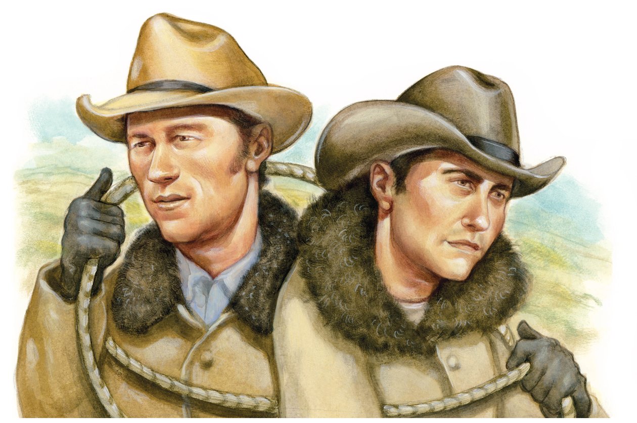 Brokeback Mountain, 2005 (acrílico sobre placa de ilustração) de Anita Kunz