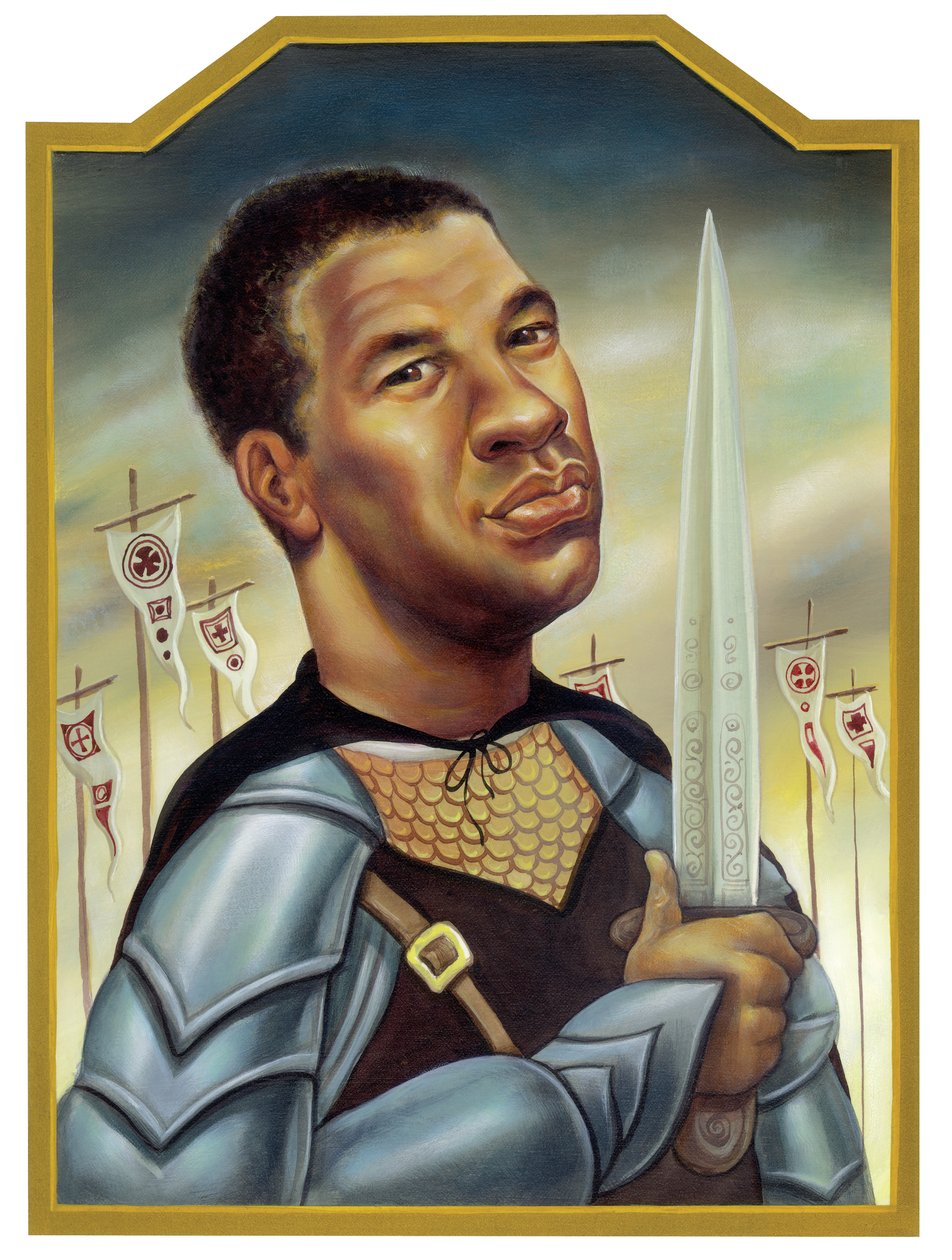 Denzel Washington, 2002 (acrílico sobre placa de ilustração) de Anita Kunz
