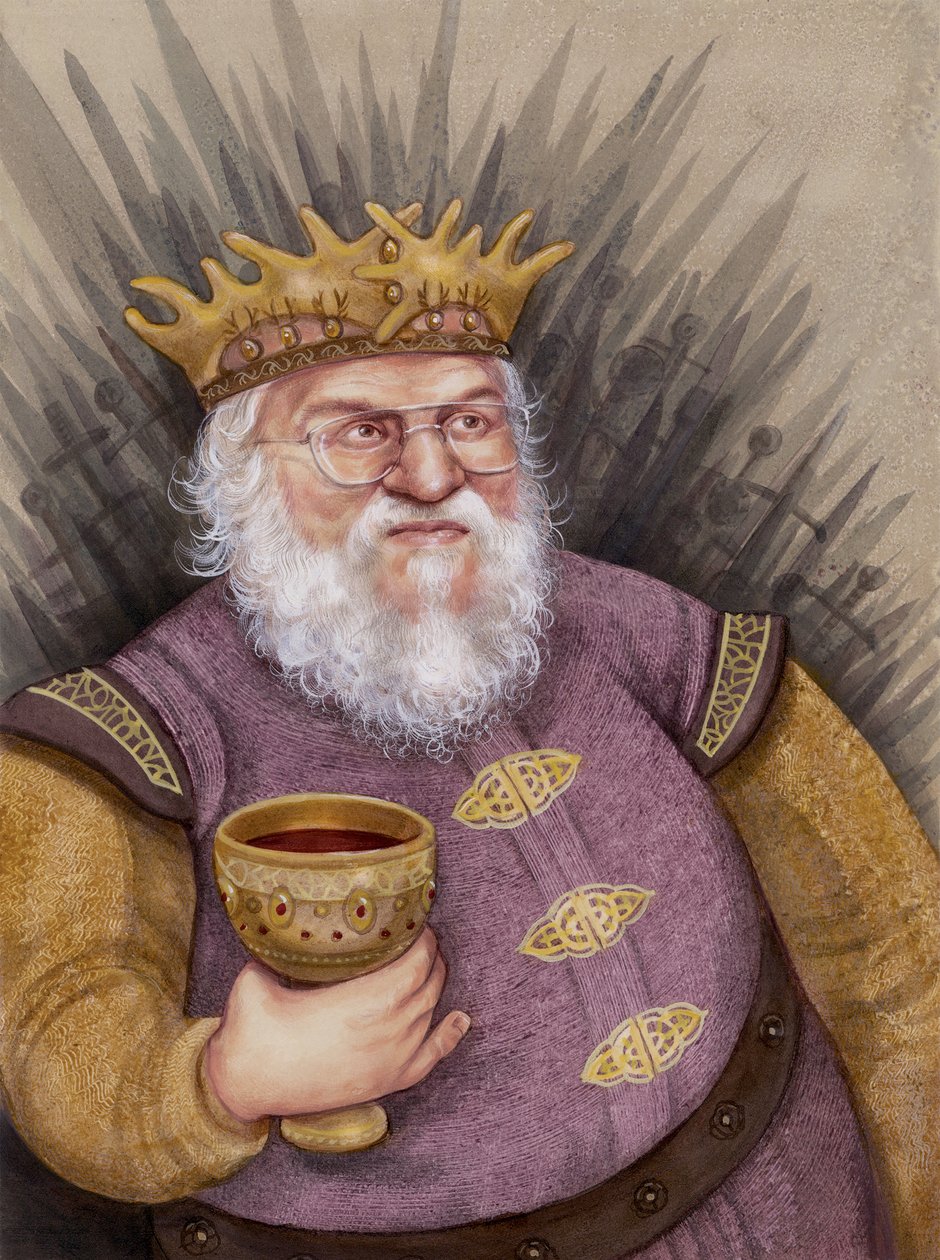 George RR Martin, 2011 (acrílico sobre placa de ilustração) de Anita Kunz