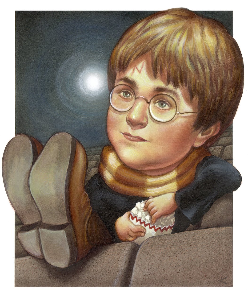 Harry Potter, 2001 (acrílico sobre placa de ilustração) de Anita Kunz