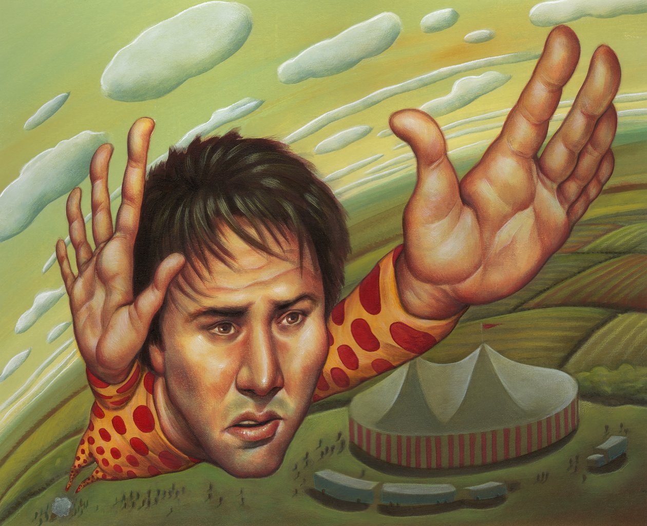Keanu Reeves, 2000 (acrílico sobre placa de ilustração) de Anita Kunz