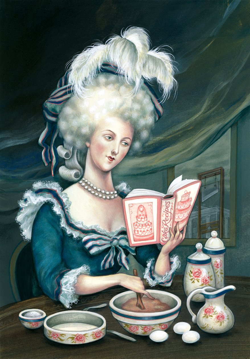 Let them eat cake, 2015 (acrílico sobre placa de ilustração, inédito) de Anita Kunz