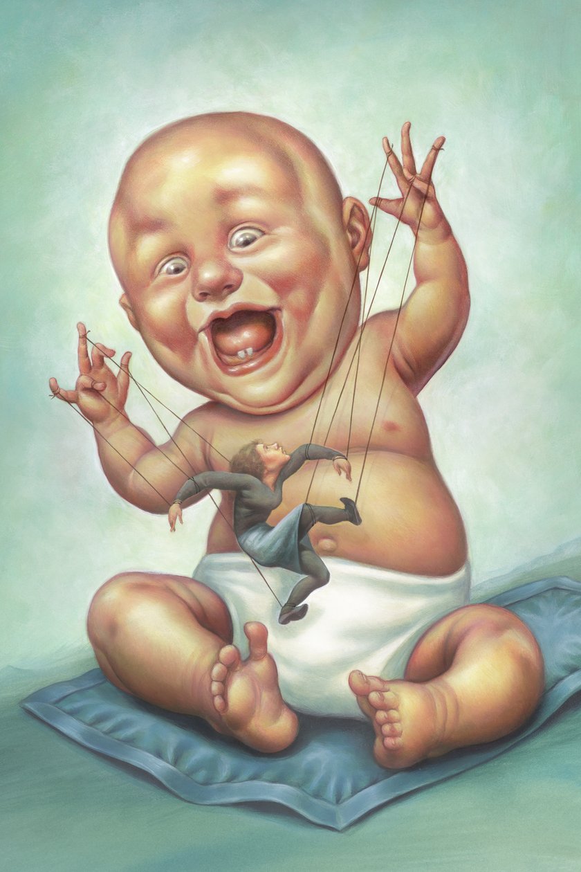 Puppetmaster, 2001 (acrílico sobre placa de ilustração) de Anita Kunz