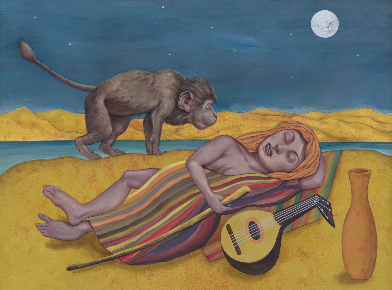 The Sleeping Roma, 2015 (tinta acrílica sobre cartão de ilustração) de Anita Kunz