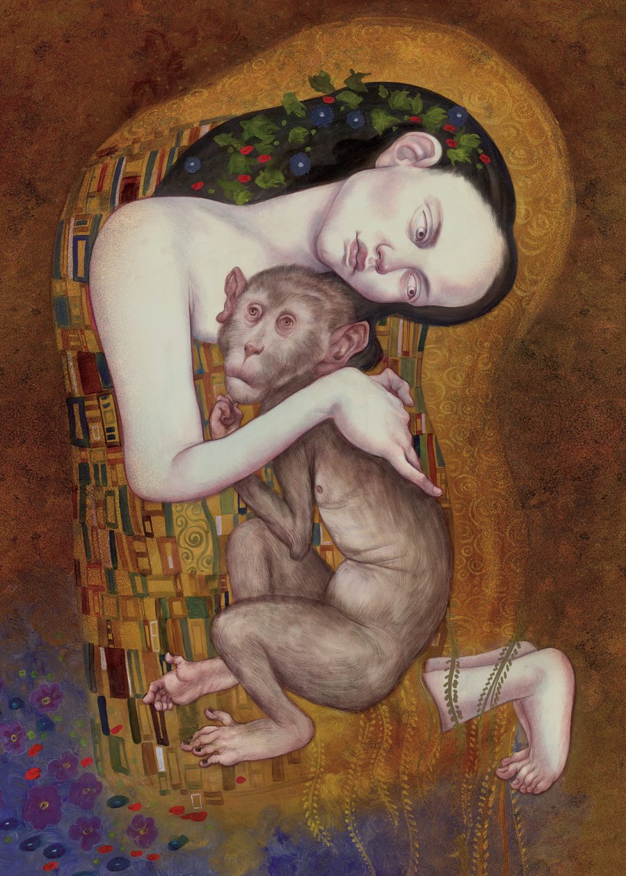 The Snog, 2016 (tinta acrílica sobre cartão de ilustração) de Anita Kunz