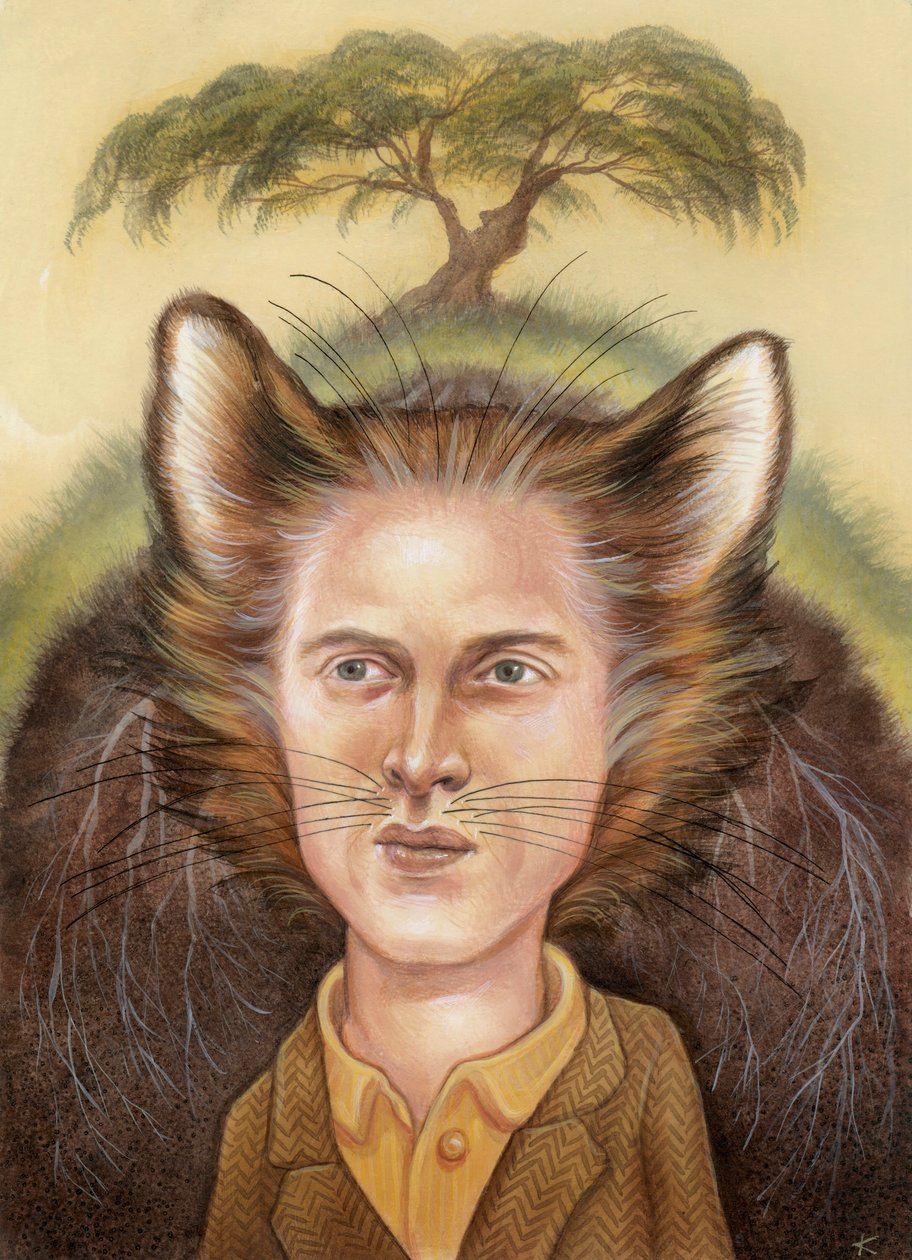 Wes Anderson, 2009 (acrílico sobre placa de ilustração) de Anita Kunz