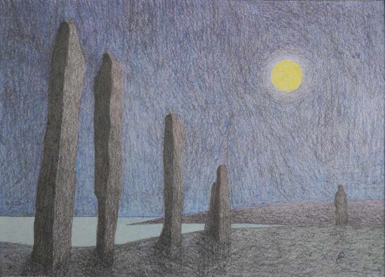 Anel de Brodgar, 2016 (mídia mista no papel) de Anna Phillips