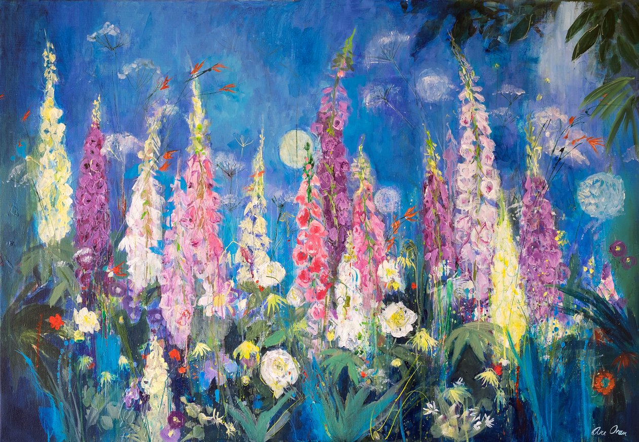 Dedaleiras e Alliums, 2019 (acrílico) de Ann Oram