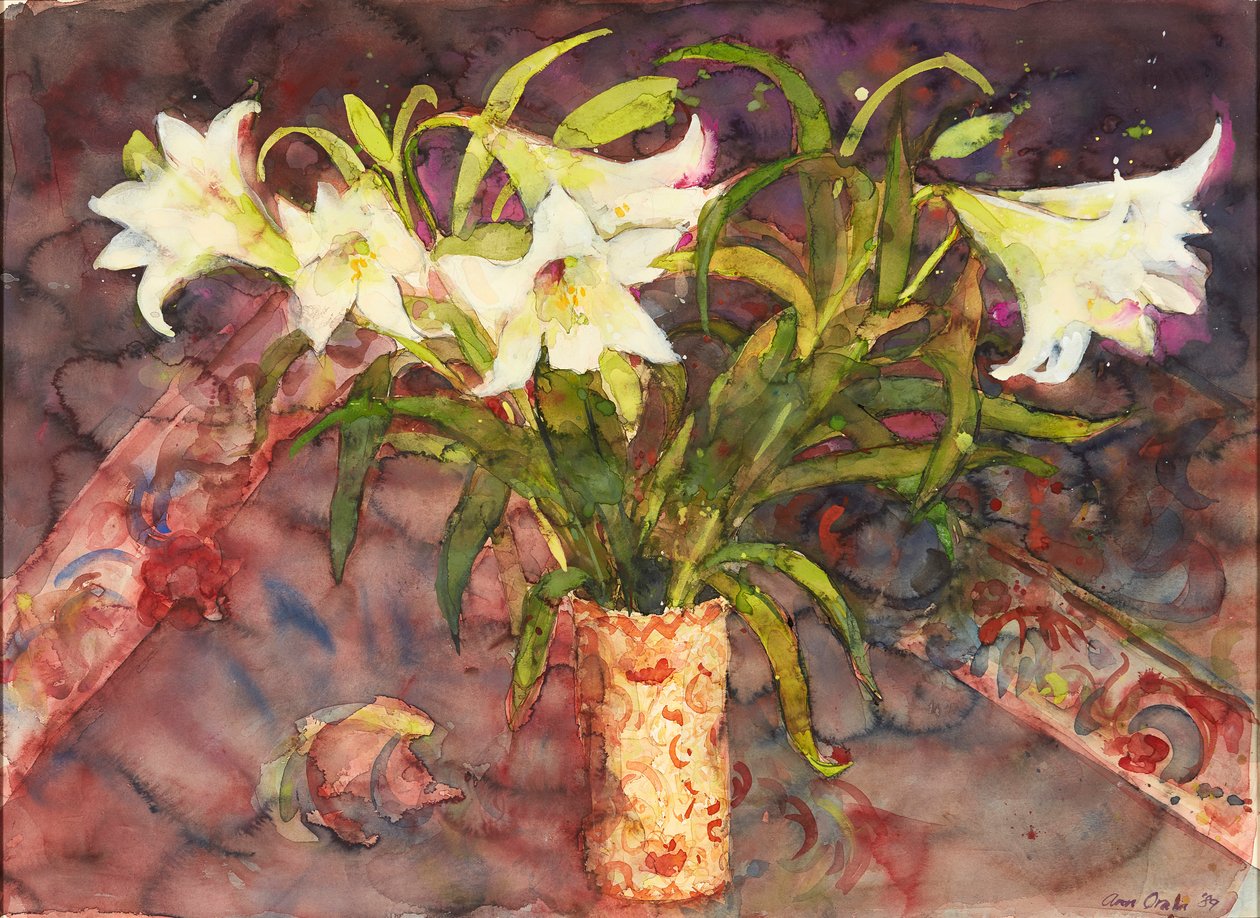 Lírios (aquarela) de Ann Oram