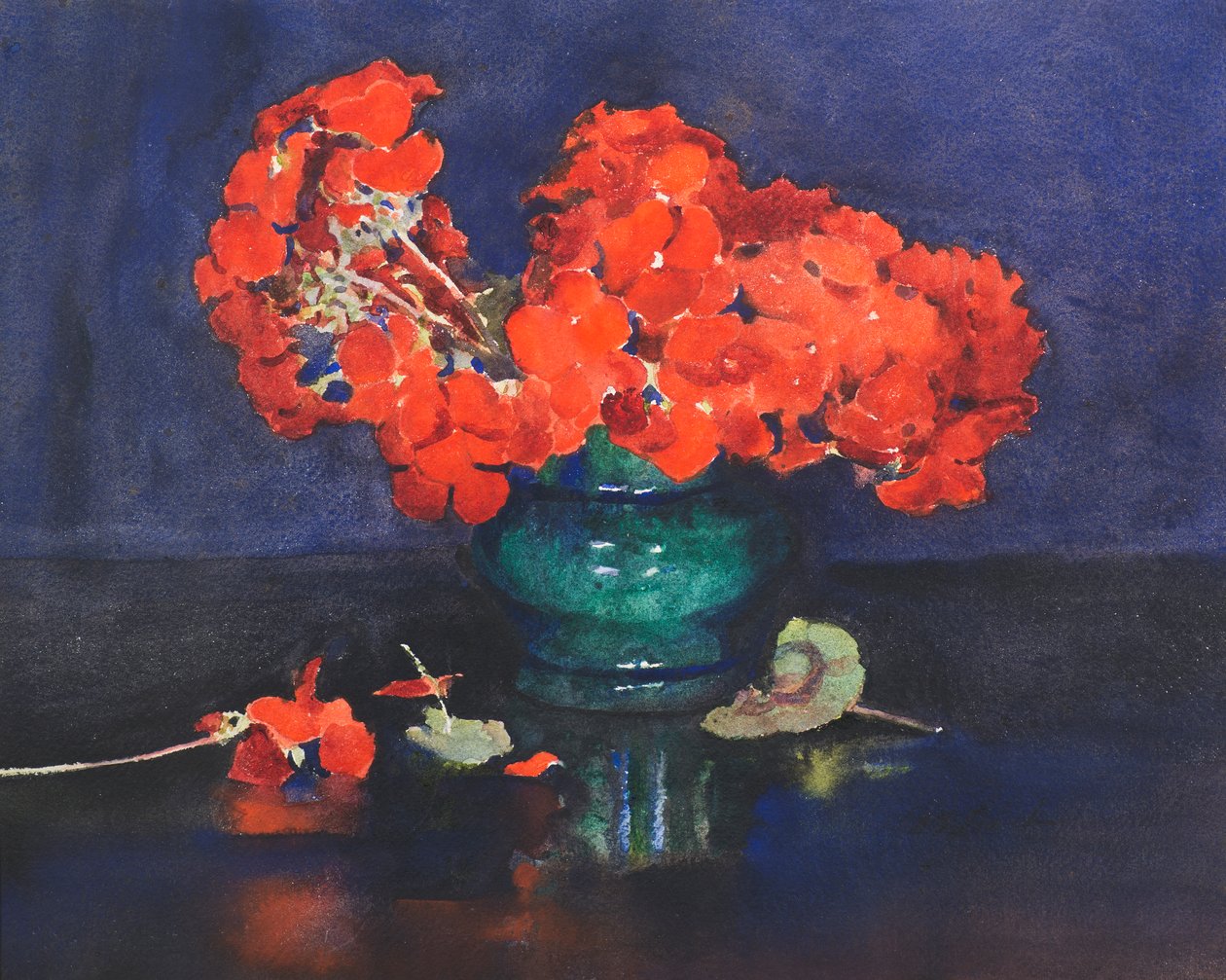 Gerânios (aguarela) de Ann Spence Black