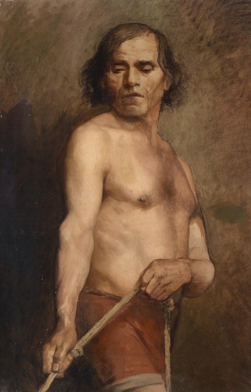 Um nu masculino ereto de Anna Bilińska Bohdanowicz