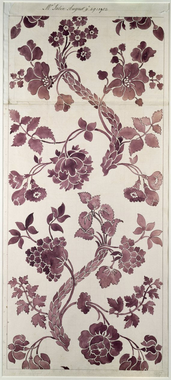 Design para um damasco de seda, 1752 de Anna Maria Garthwaite