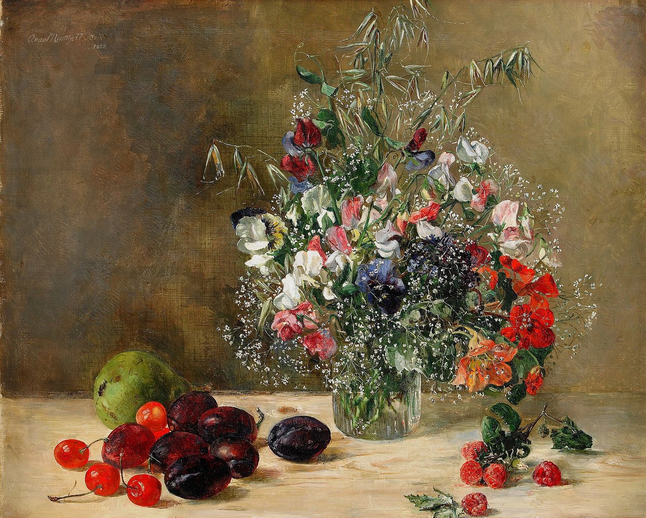 Ainda vida com flores e frutas de Anna Munthe Norstedt