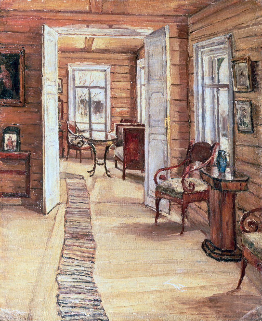 Interior da casa de L. Panteleev em Murmanov, 1913 de Anna Nikolaeva Karinskaya