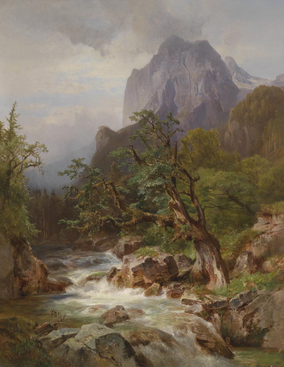 Parte da floresta com o Hintersee na Baviera de Anna Plommer
