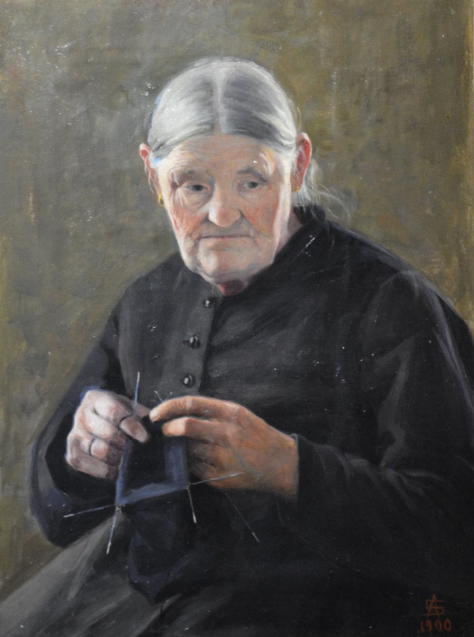 Mulher velha costura de Anna Sahlstén
