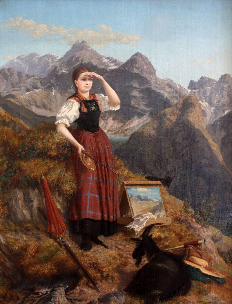 Autorretrato em traje Lechtaler de Anna Stainer Knittel