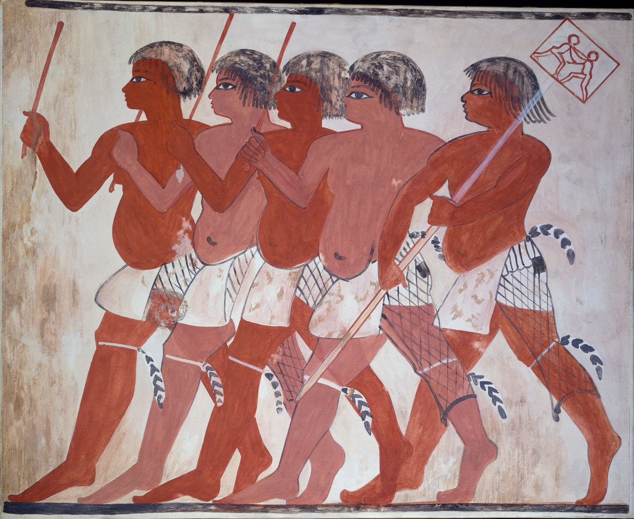Cópia da pintura do túmulo privado 74 de Thenuny, Tebas I, 1, 144-146, século XX de Anna