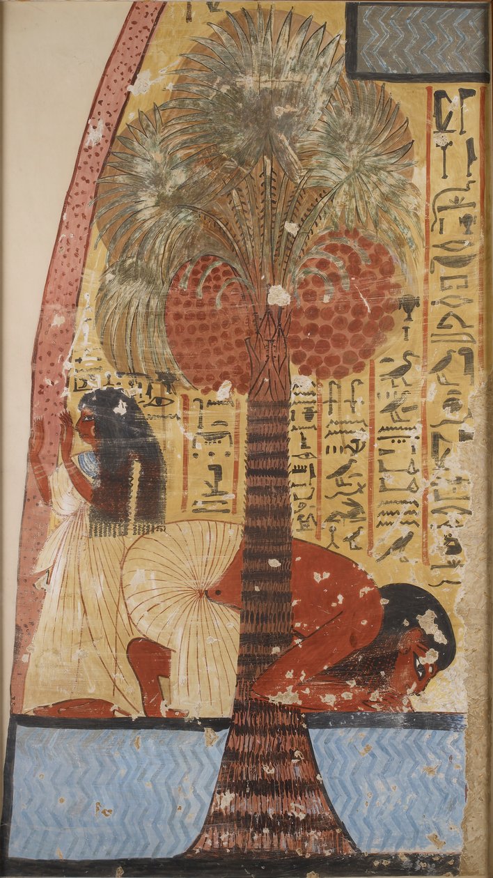 Cópia da pintura mural de um túmulo privado 218 de Amennakhte, I, 1, 317-320, Tebas, século XX de Anna