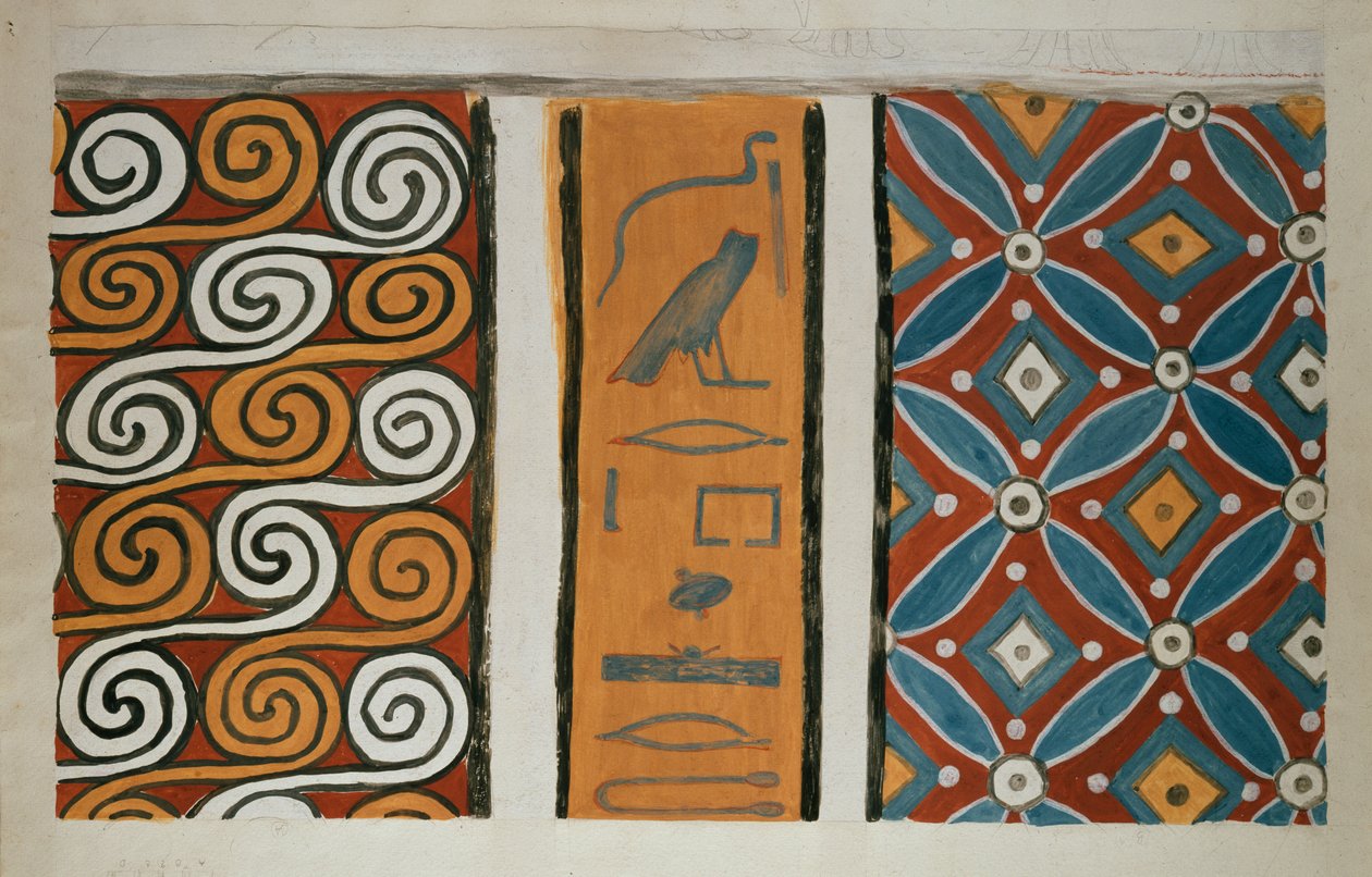 Cópia da pintura mural do túmulo privado 82 de Amenemhet, Tebas I, 1, 163-167, século XX de Anna