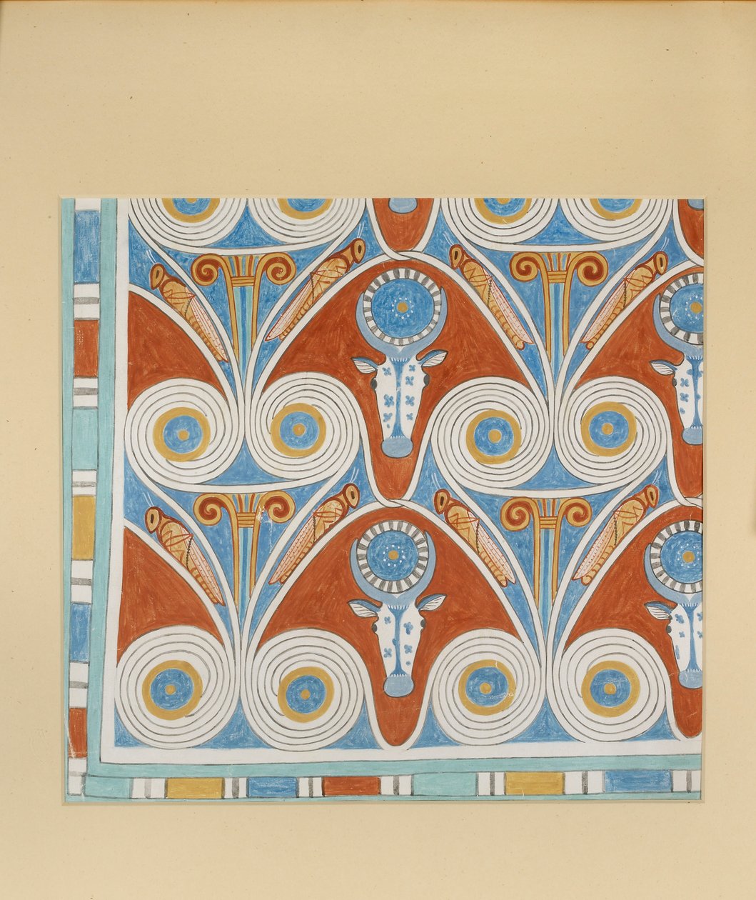 Cópia da pintura de parede, túmulo privado 50 de Neferhotep, Tebas, século XX de Anna