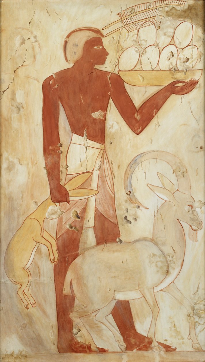 Cópia da pintura mural, túmulo privado 78 de Horemheb, Tebas, século XX de Anna