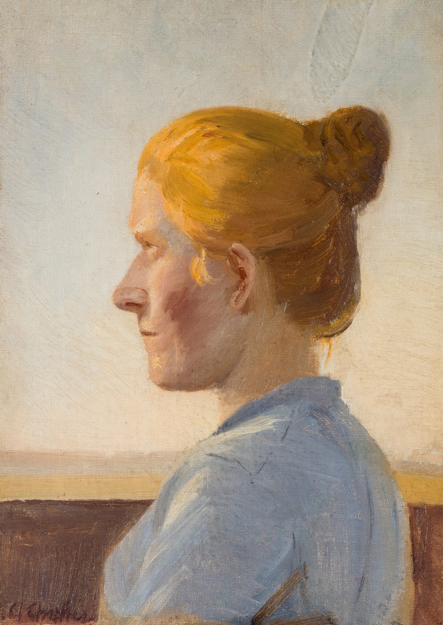 Dinamarquês:  En skagenspige Uma jovem mulher de Skagen de Anna Ancher