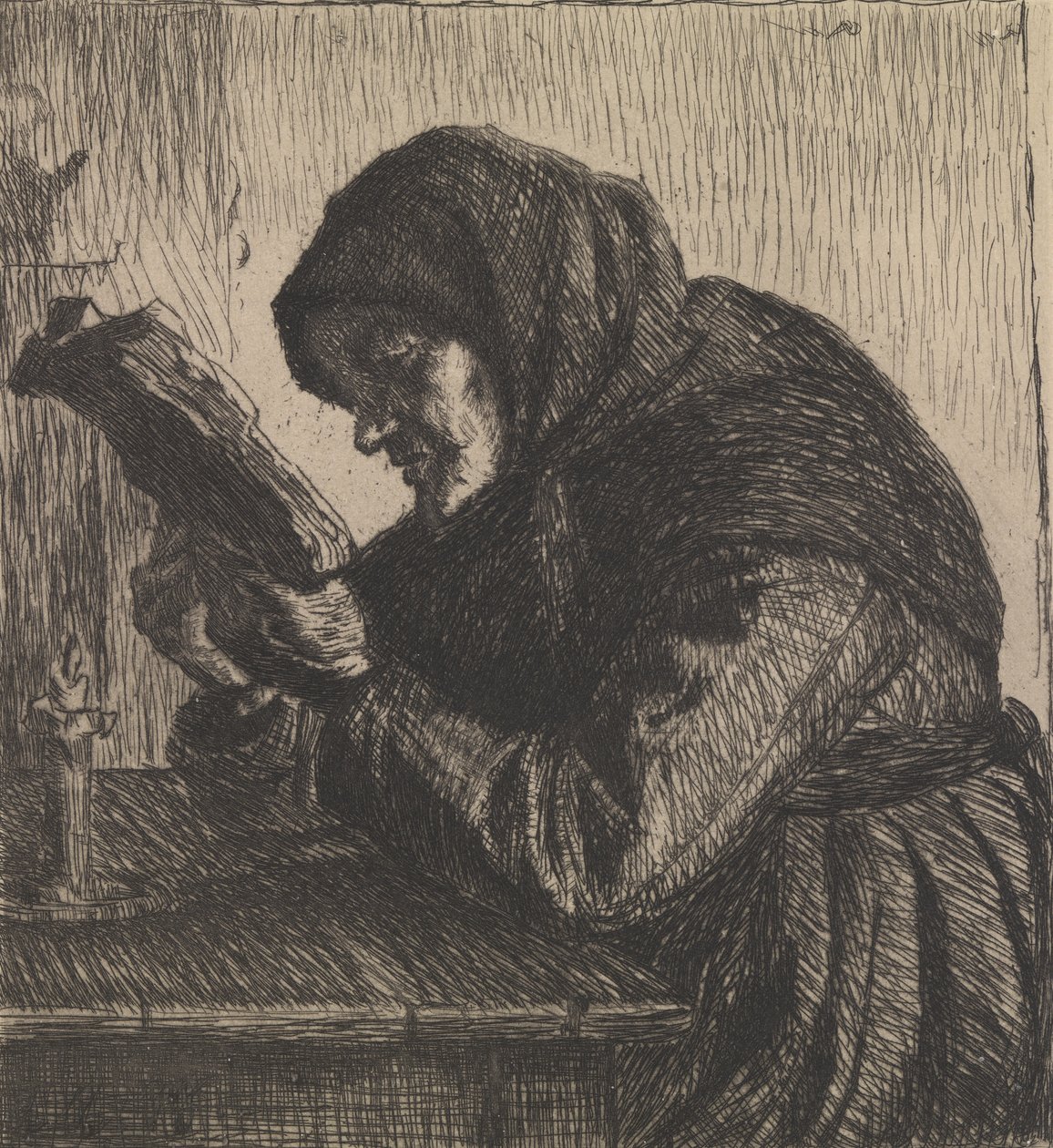 Lendo a velha esposa de Anna Ancher