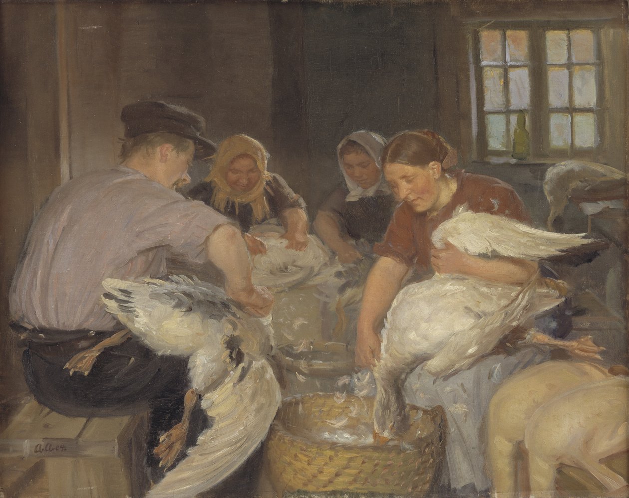 Depenar os gansos de Anna Ancher