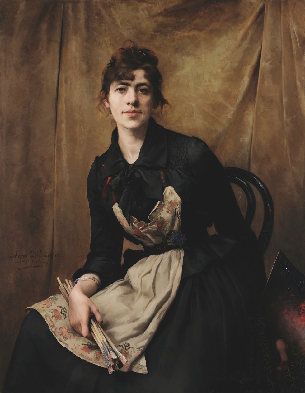 Auto-retrato com uma paleta de Anna Bilinska