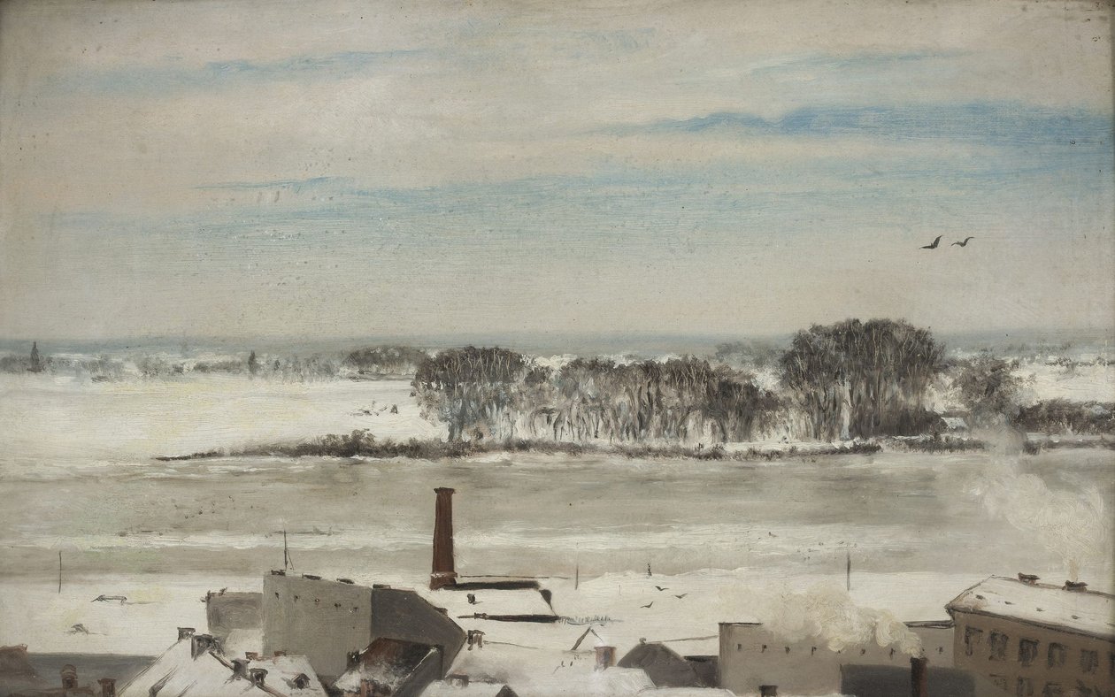 Vista das janelas do jardim de inverno de Anna Bilińska Bohdanowicz