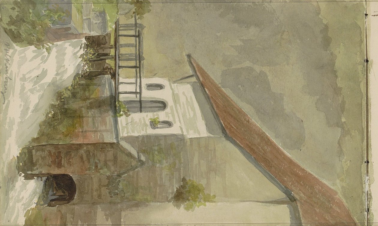 Casa sobre um canal em Valkenburg de Anna Catharina Maria van Eeghen (possibly)