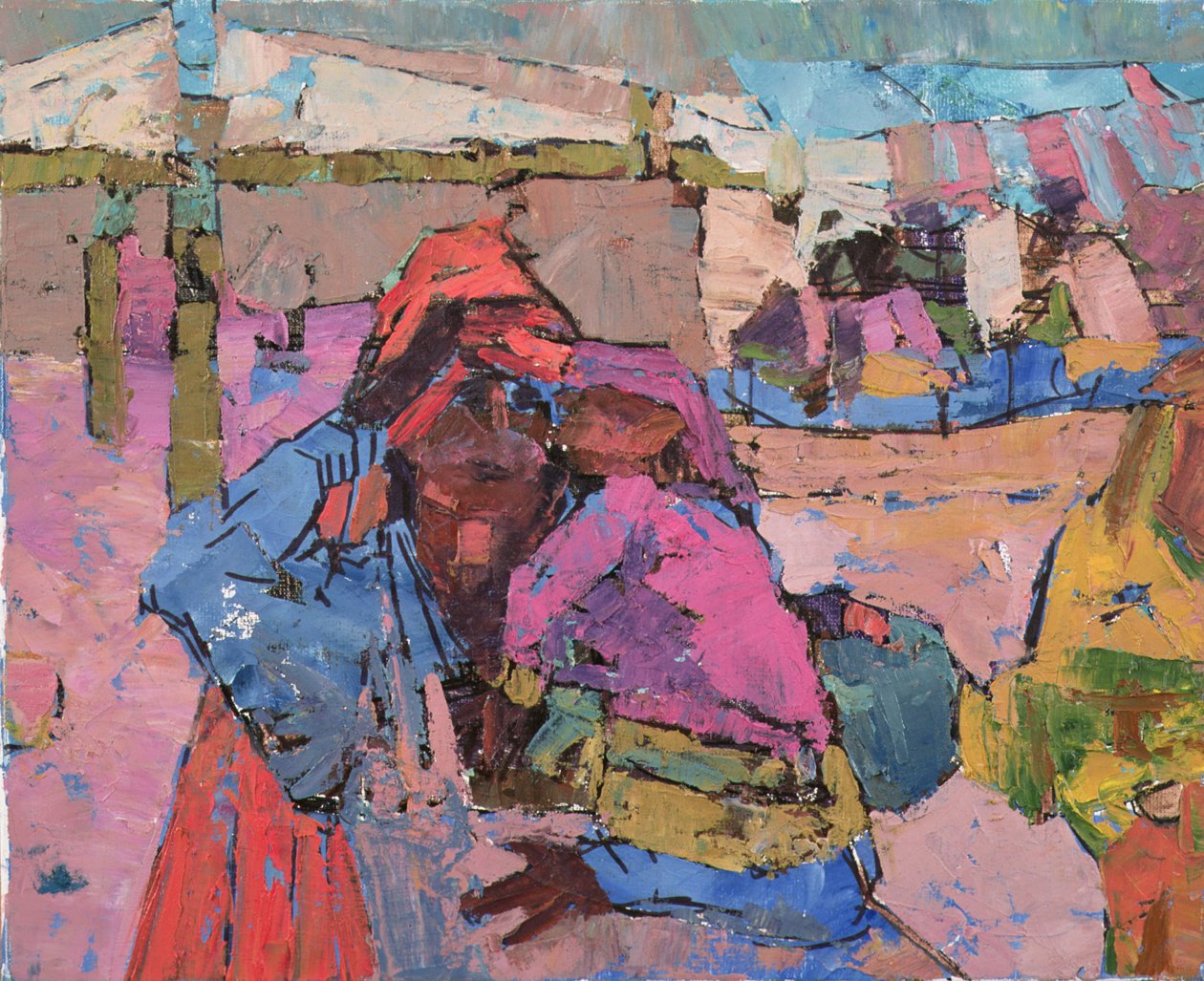 Mãe com uma criança dormindo de Anna Contemporary Artist Kostenko
