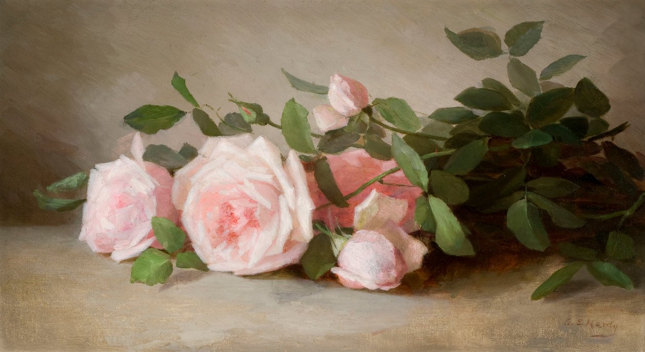 Natureza morta de rosas 1880 (óleo sobre tela) de Anna Eliza Hardy