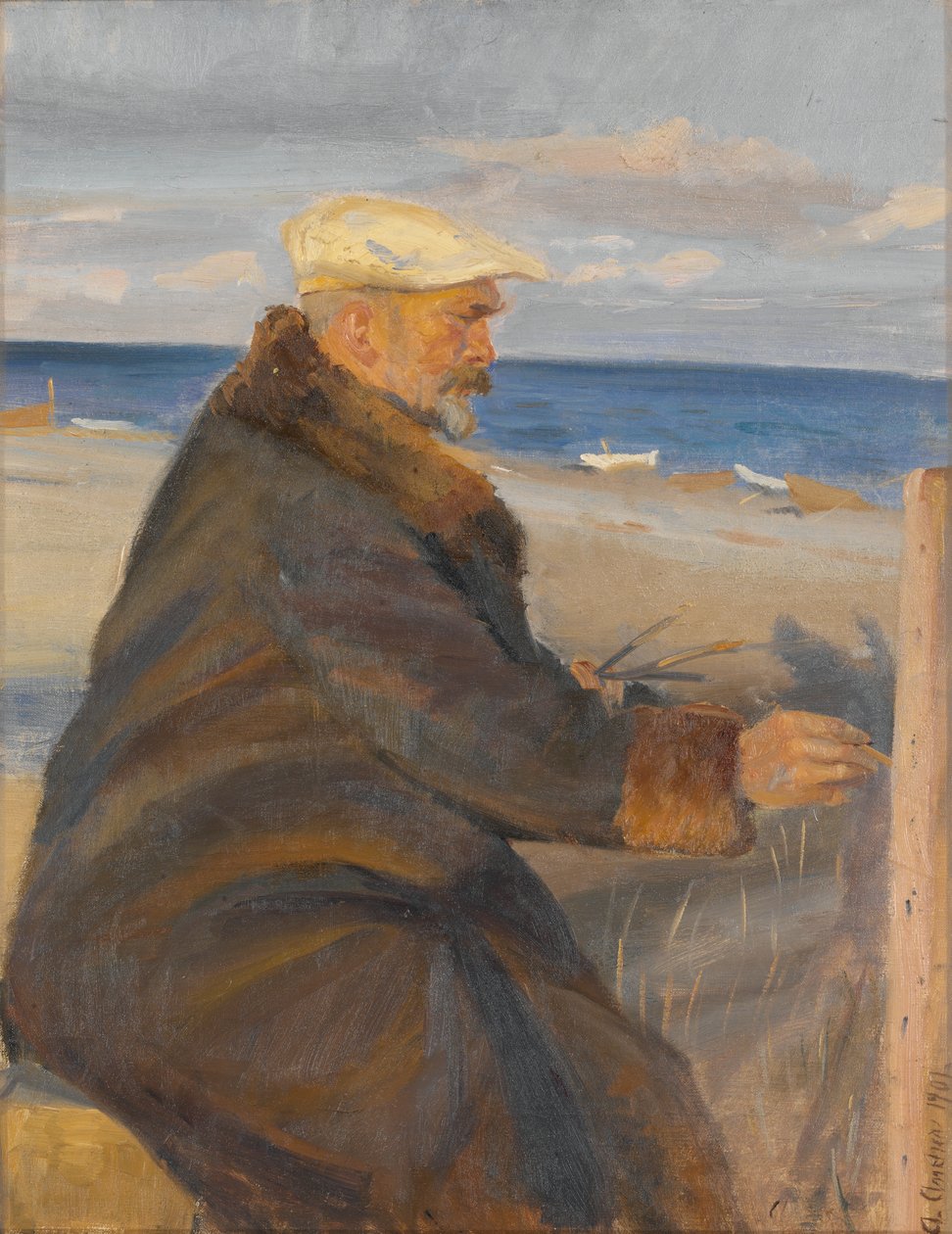 Pintura de Michael Ancher na costa de Anna Ancher