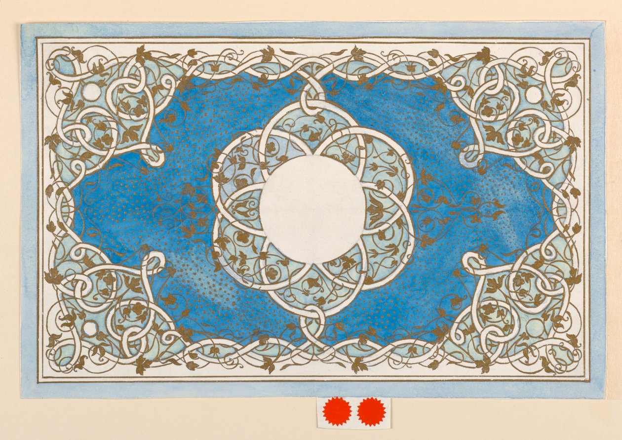 Desenho, projeto para uma tampa de caixa, cerca de 1894 de Anna M. de Pool