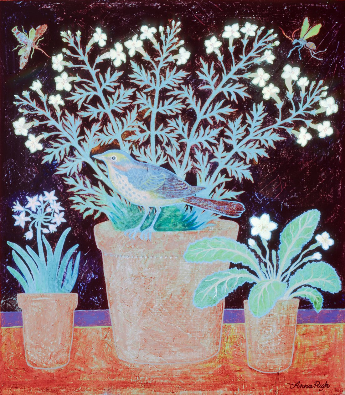 3 vasos e um pássaro de Anna Pugh
