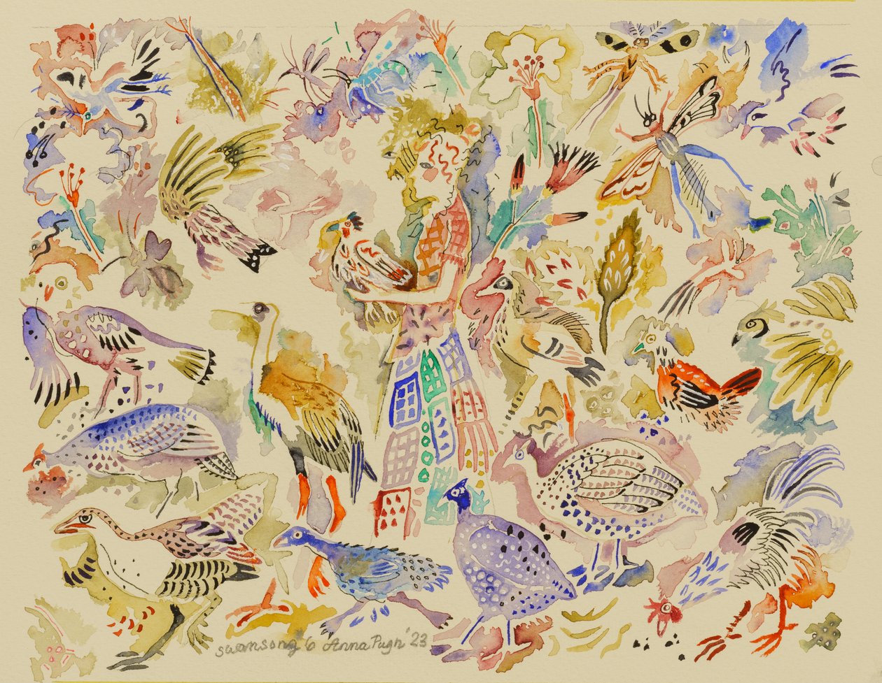 6 Swansong, 2023 (aguarela) de Anna Pugh