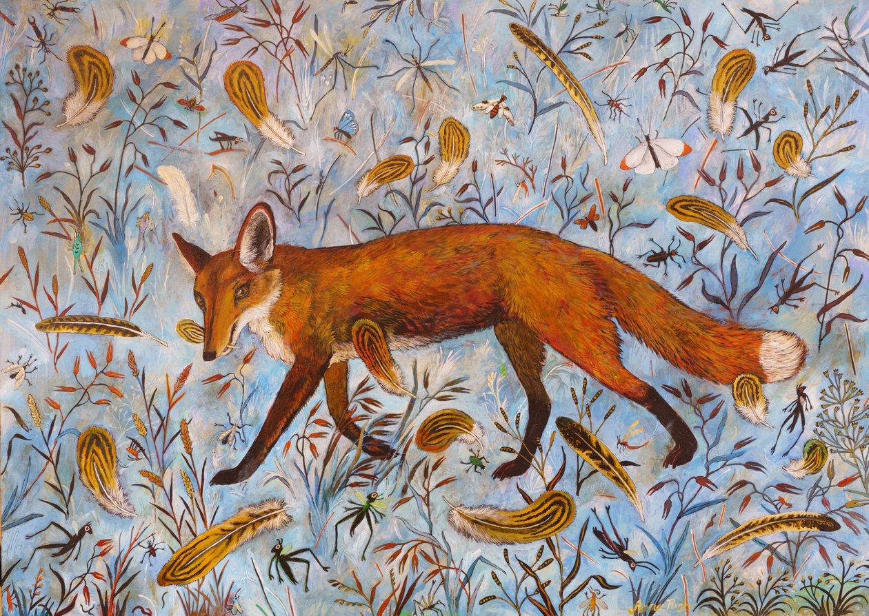 Raposa azul (acrílico) de Anna Pugh