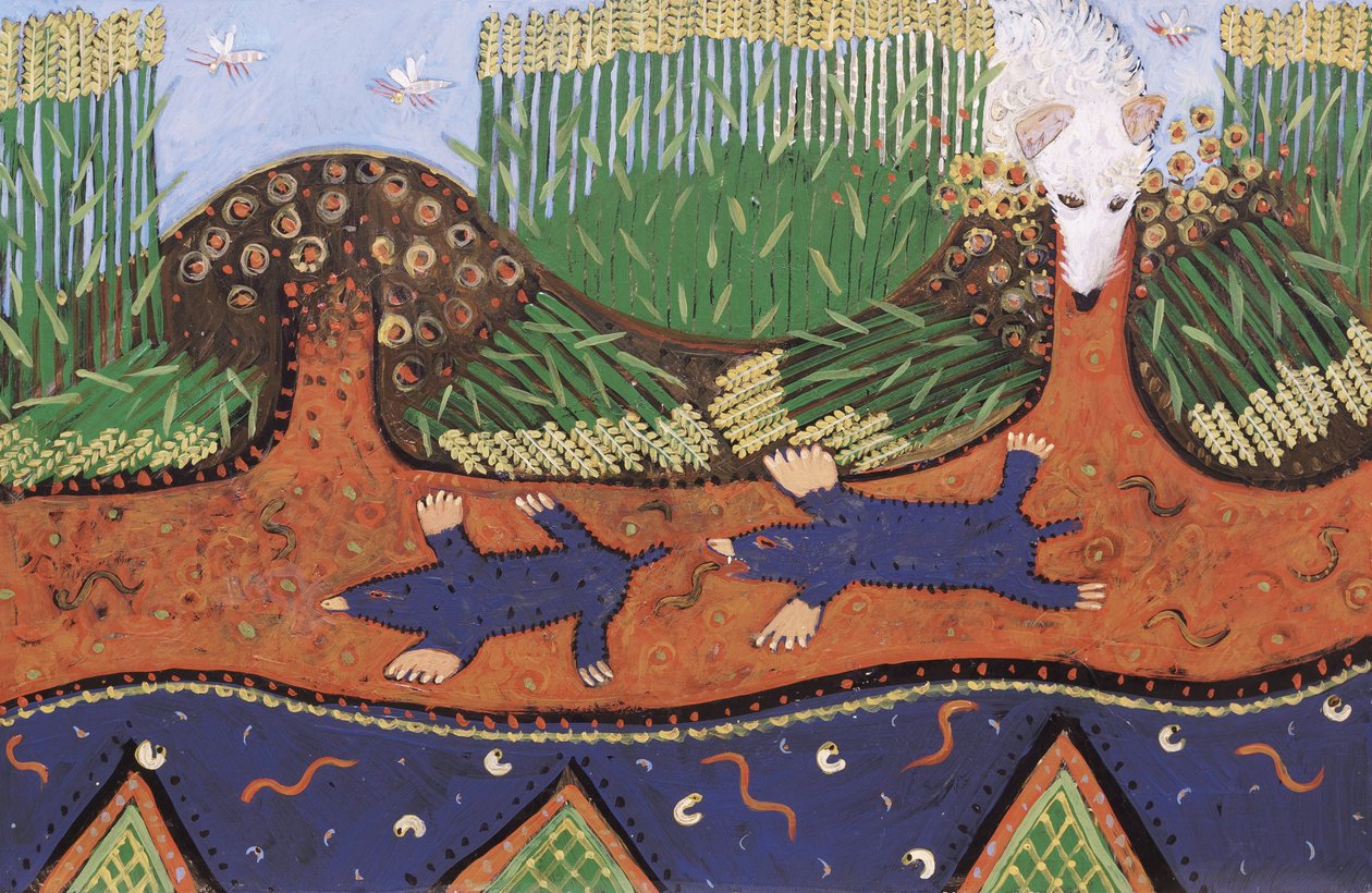 Toupeira na colina 2, 2016 (acrílico) de Anna Pugh