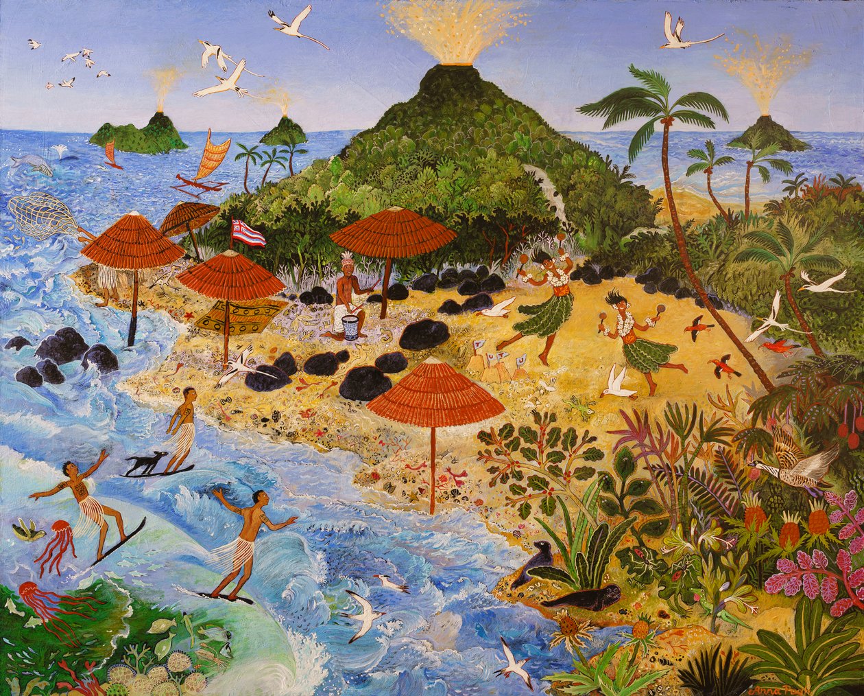 Sleeping Dogs, 2017 (acrílico) de Anna Pugh