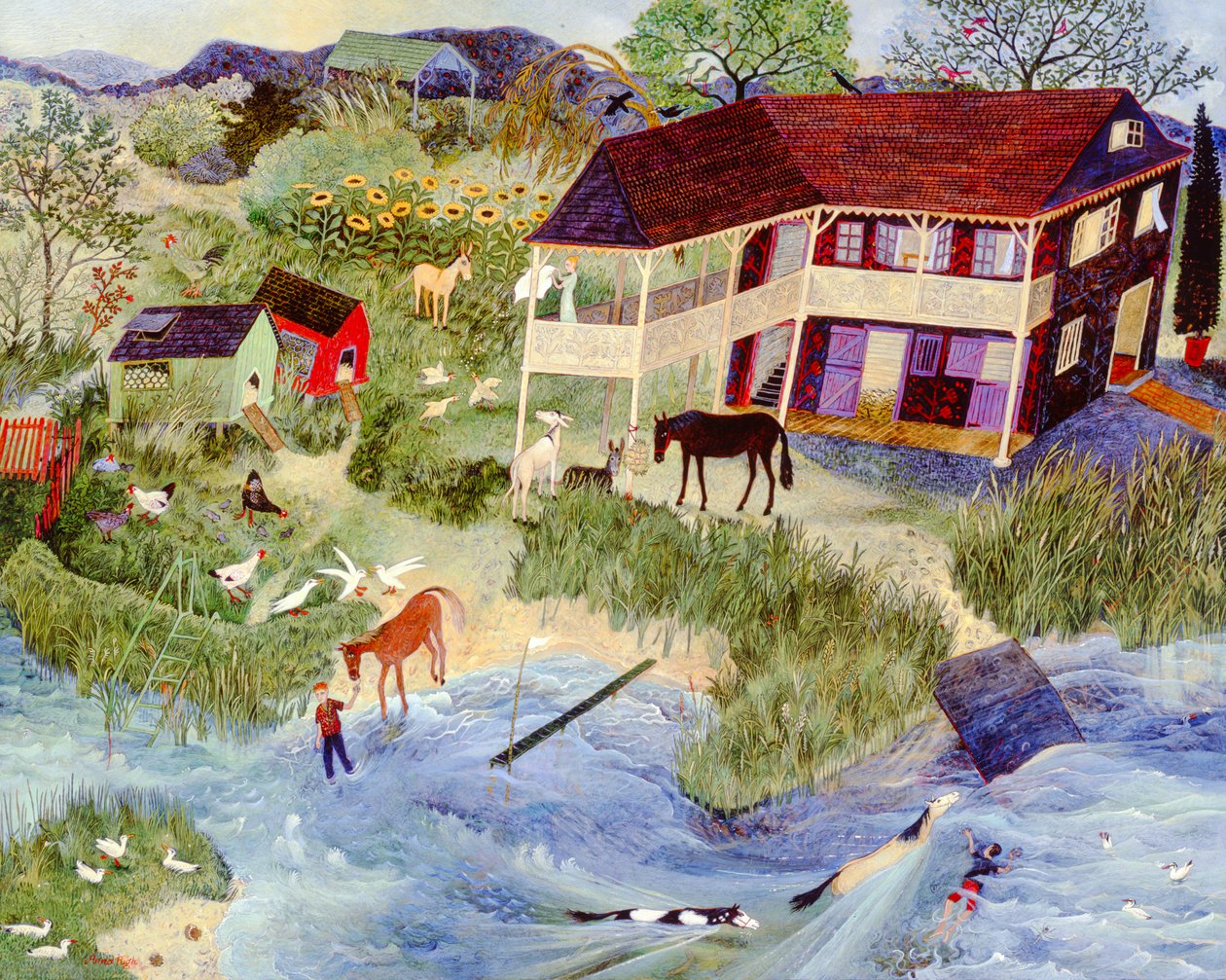 Mergulhar, 2005 (acrílico) de Anna Pugh