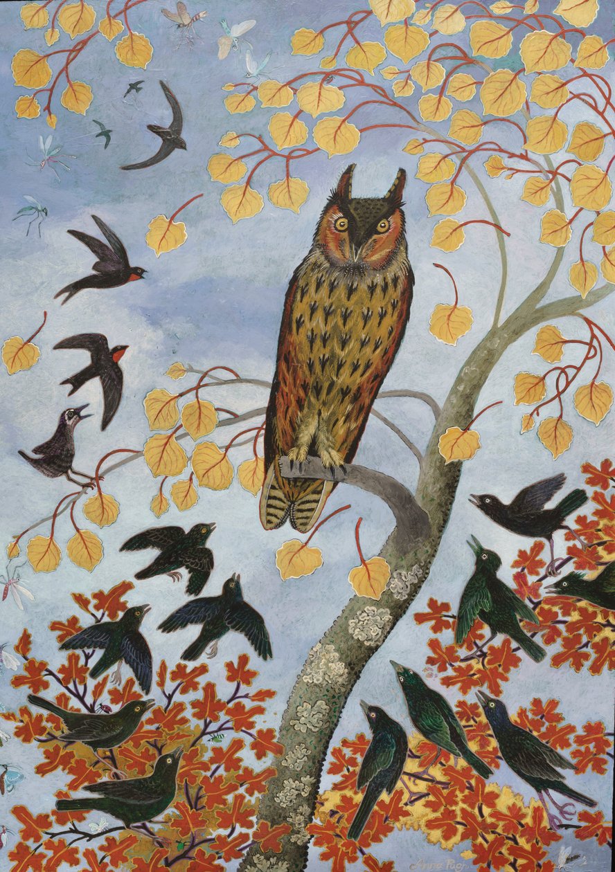 A Coruja Paus e pedras 2, 2017 (acrílico) de Anna Pugh