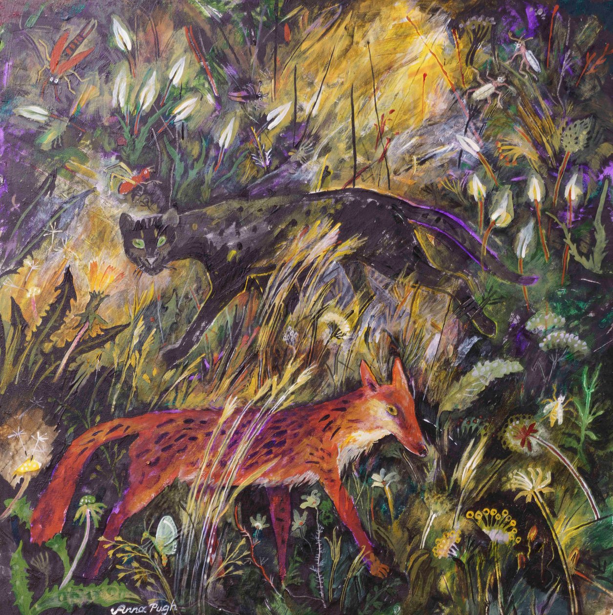 A Pantera e a Raposa, 2023 (acrílico) de Anna Pugh