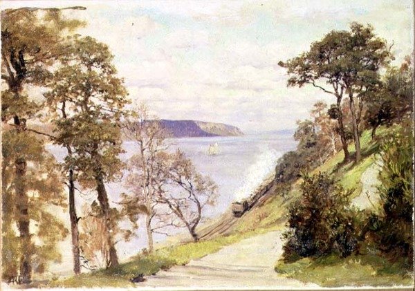O Hudson, c.1906-09 (óleo sobre tela) de Anna Richards Brewster